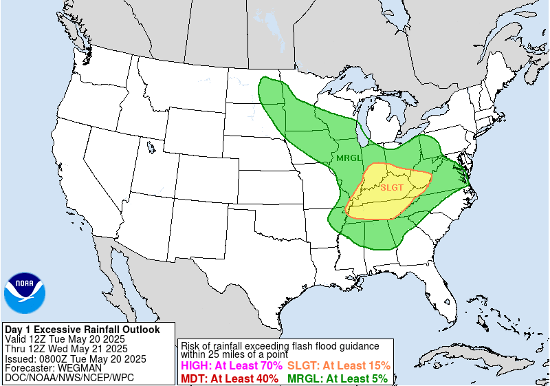 Day 1 Excessive Rainfall Forecast