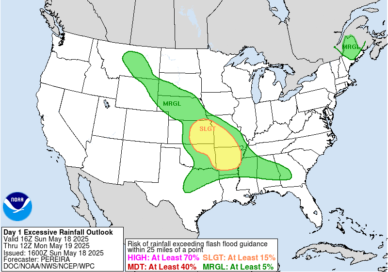 Day 1 Excessive Rainfall Forecast