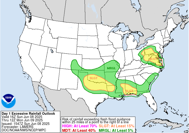 Day 1 Excessive Rainfall Forecast