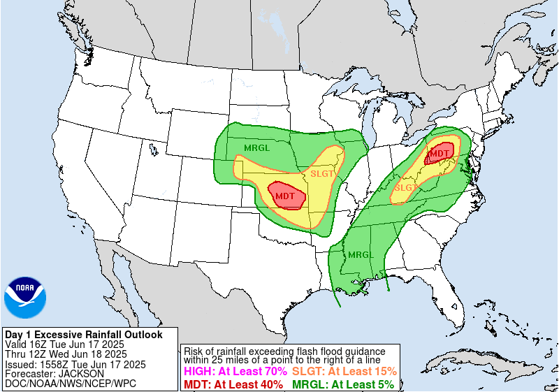 Day 1 Excessive Rainfall Forecast