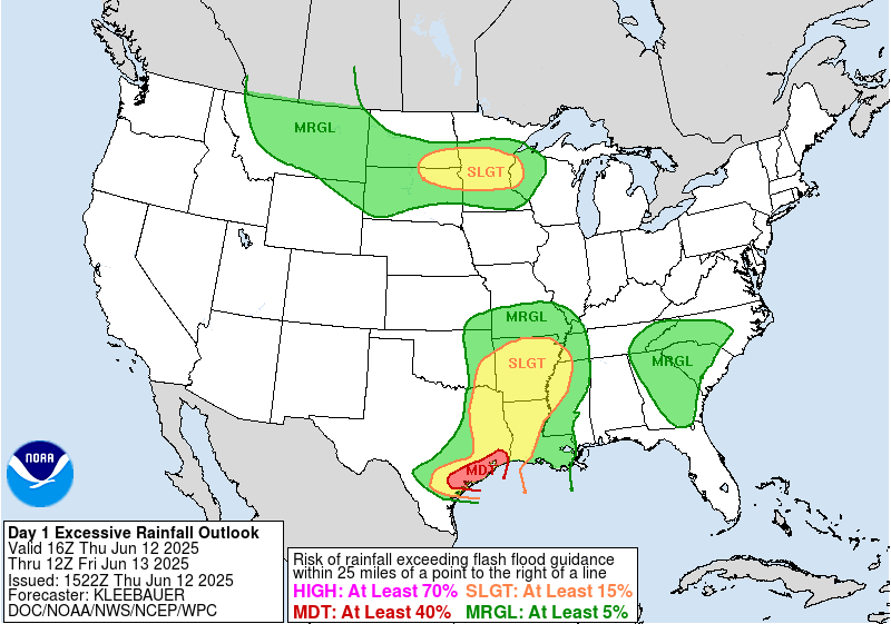 Day 1 Excessive Rainfall Forecast