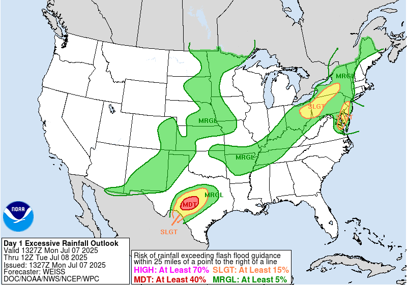 Day 1 Excessive Rainfall Forecast