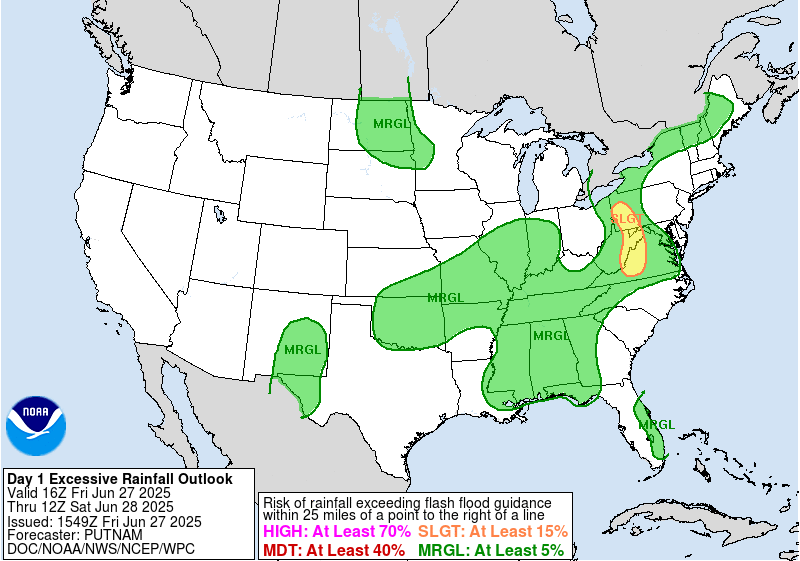 Day 1 Excessive Rainfall Forecast